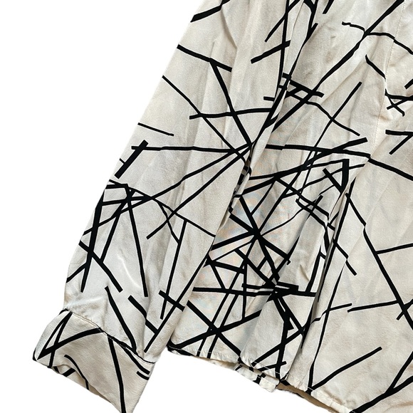 Vintage Silk B&W Blouse - Picture 3 of 5